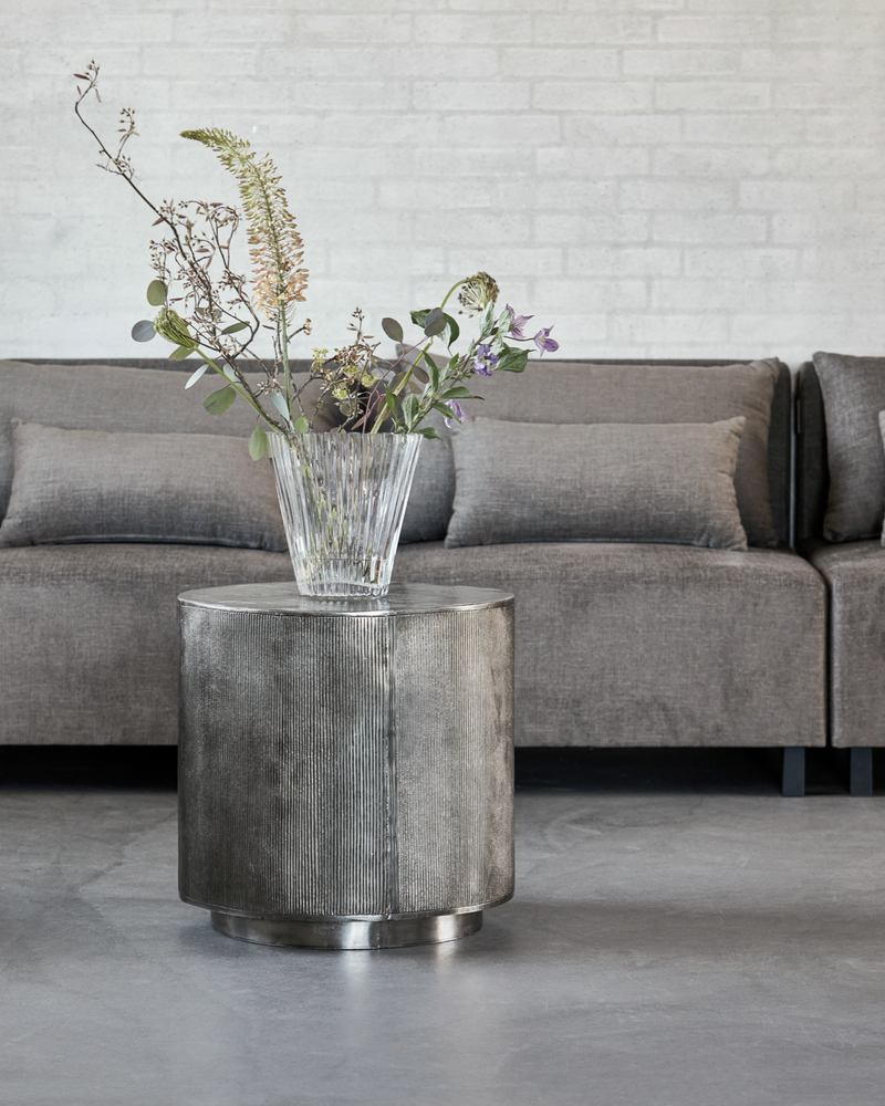 House Doctor - Sofabord, Rota, Børstet sølv, H50 cm