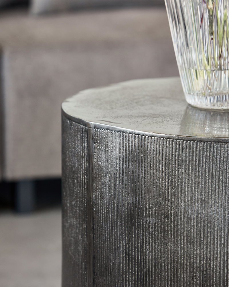 House Doctor - Sofabord, Rota, Børstet sølv, H50 cm