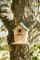 Ib Laursen - Fuglehus naturfarvet m/støvgrøn tag, hul Ø32 mm