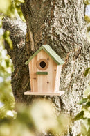 Ib Laursen - Fuglehus naturfarvet m/grønt tag, hul Ø32 mm
