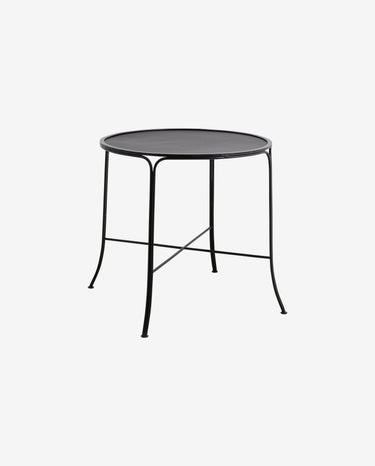 Nordal - OLIVO havebord, ø75 – sort – Ø75 × H74 cm