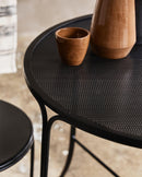 Nordal - OLIVO havebord, ø75 – sort – Ø75 × H74 cm