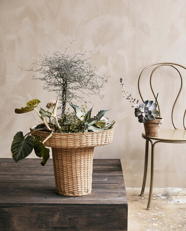 Nordal - LAURIE høj plantekrukke – natur – Ø49 × H40 cm