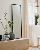 Nordal - DOWNTOWN spejl, L – sort – B51 × D4 × H150 cm