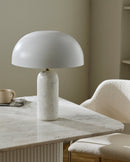 Nordal - ATLAS bordlampe med hvid marmor – Ø40 × H49 cm