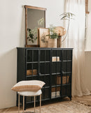 Nordal - DOWNTOWN skab, 4 låger – sort – B120 × D32 × H114 cm