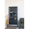House Nordic - Brisbane Vitrineskab, sort, H180xB80xD35cm - Bolig og Haven