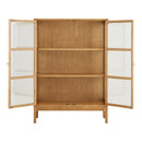 Zamora,Vitrineskab, 2 glaslåger, 2 hylder, eg/egefiner/hærdet glas, 40x90x126 cm - Bolig og Haven