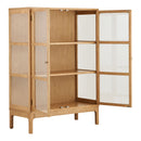 Zamora,Vitrineskab, 2 glaslåger, 2 hylder, eg/egefiner/hærdet glas, 40x90x126 cm - Bolig og Haven