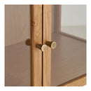 Zamora,Vitrineskab, 2 glaslåger, 2 hylder, eg/egefiner/hærdet glas, 40x90x126 cm - Bolig og Haven