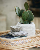 Nordal - AOBA krukke, M, cement – hvid – Ø19 × H13 cm