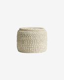 Nordal - AOBA krukke, L, cement – hvid – Ø21 × H18 cm