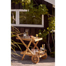 House Nordic Pasaku Serveringsvogn Teak Natur - 2 Bakker med Hjul og Håndtag - 86x50x81 cm