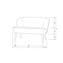 SARA SMALL SOFA VELVET OCHRE