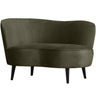 SARA LOUNGE ARMCHAIR LEFT VELVET WARM GREEN