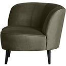 SARA LOUNGE ARMCHAIR LEFT VELVET WARM GREEN