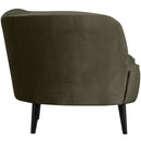 SARA LOUNGE ARMCHAIR LEFT VELVET WARM GREEN