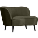 SARA LOUNGE ARMCHAIR LEFT VELVET WARM GREEN