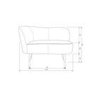 SARA LOUNGE ARMCHAIR LEFT VELVET OCHRE