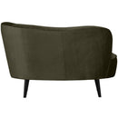 SARA LOUNGE ARMCHAIR RIGHT VELVET WARM GREEN