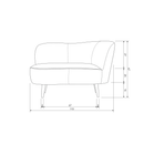 SARA LOUNGE ARMCHAIR RIGHT VELVET KHAKI