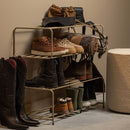 JOSSE SHOE RACK METAL MILITARY BROWN