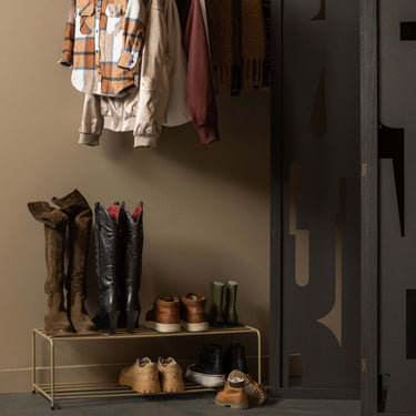 JOSSE SHOE RACK METAL MILITARY BROWN