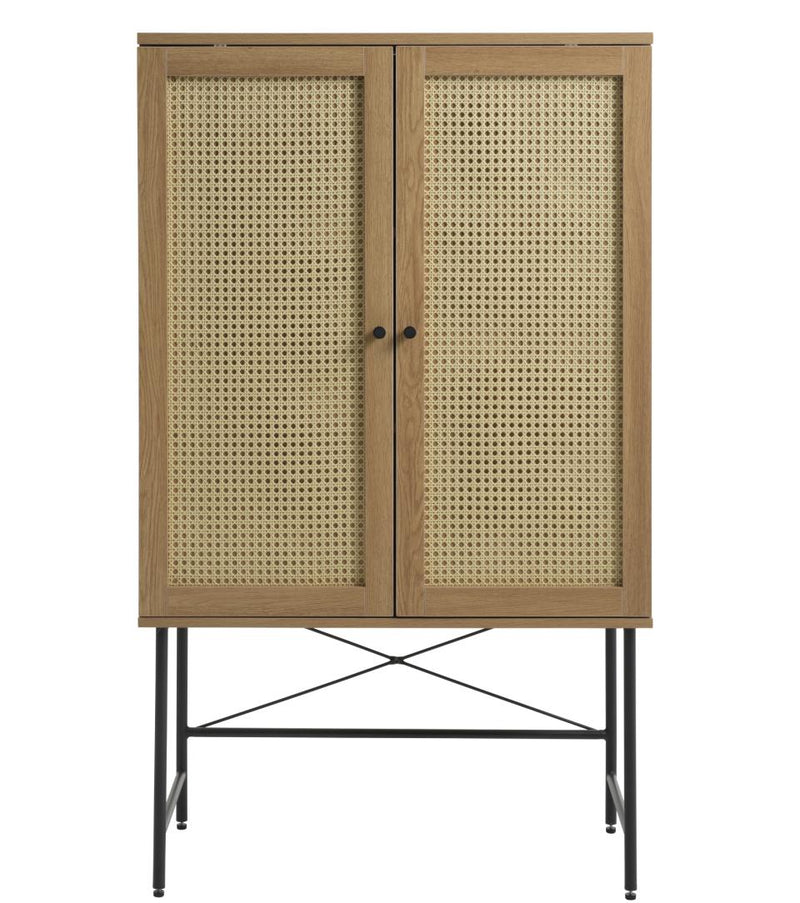 Pensacola Skab, Melamin Egetræs-Look, 80x40x135 cm, 2 Døre