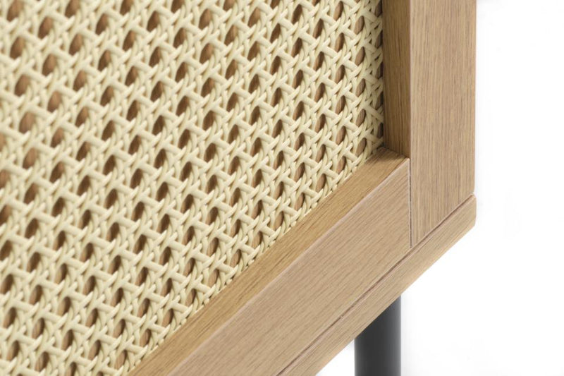 Pensacola Skab, Melamin Egetræs-Look, 80x40x135 cm, 2 Døre