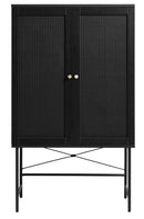 Pensacola Skab, Sort Melamin, B80xD40xH135 cm, 2 låger