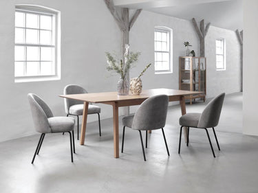 Creston Spisebordsstol, Grå Chenille, 48,5x57x83,5 cm, Sæt af 2