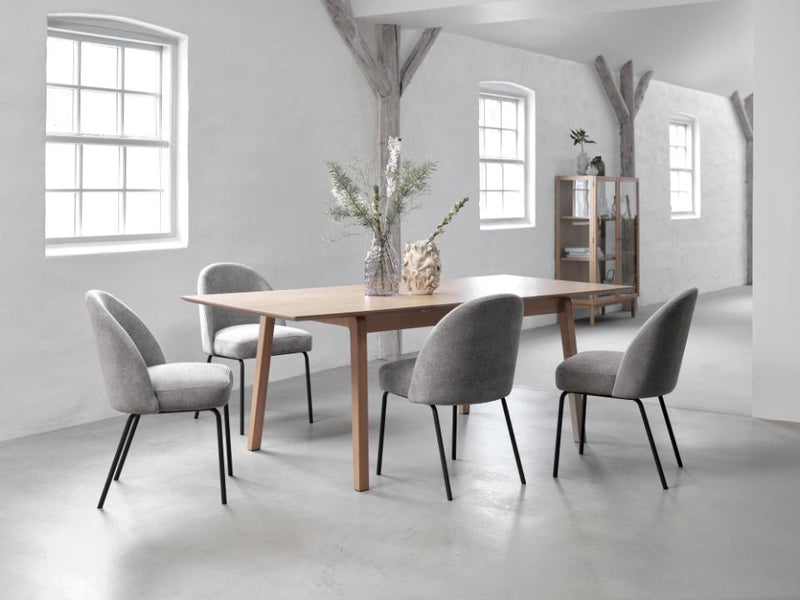 Creston Spisebordsstol, Grå Chenille, 48,5x57x83,5 cm, Sæt af 2