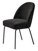 Creston Spisebordsstol, Sort Chenille, 48,5x57x83,5 cm, Sæt af 2