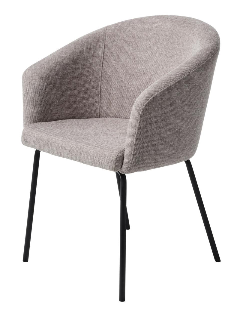 Easton Spisebordsstol, Lysegrå, 57x59x80 cm, Sæt af 2