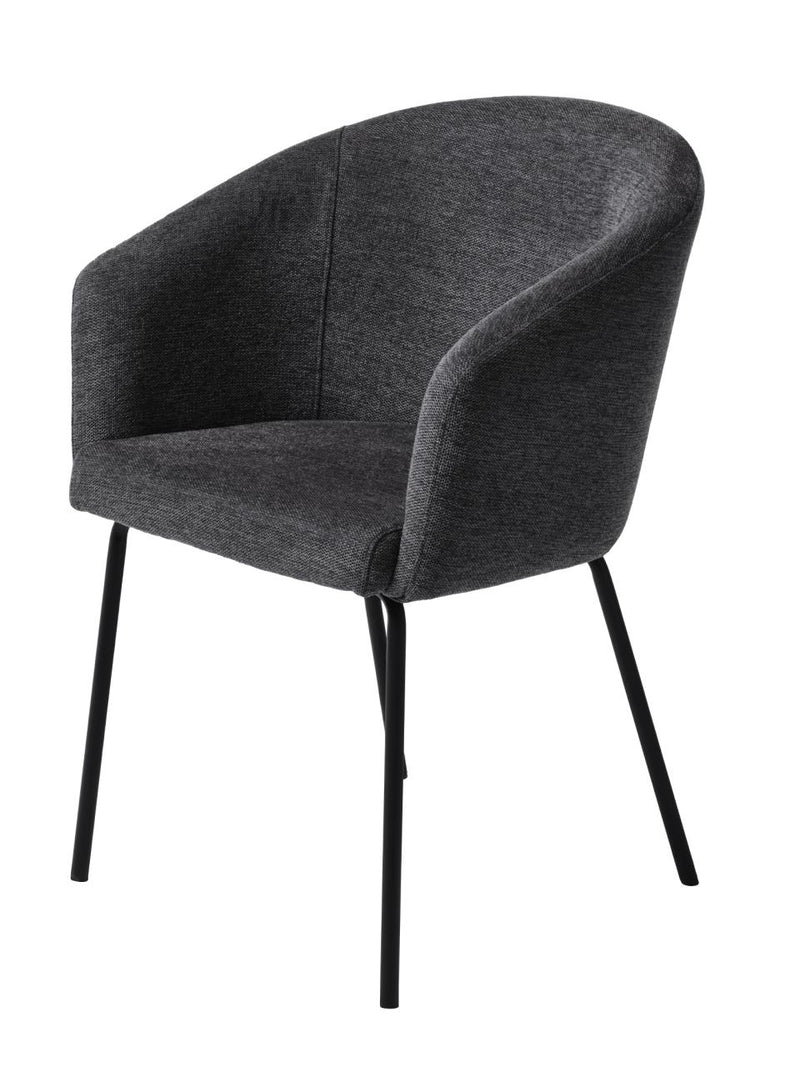 Easton Spisebordsstol, Mørkegrå, 57x59x80 cm, Sæt af 2