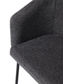 Easton Spisebordsstol, Mørkegrå, 57x59x80 cm, Sæt af 2