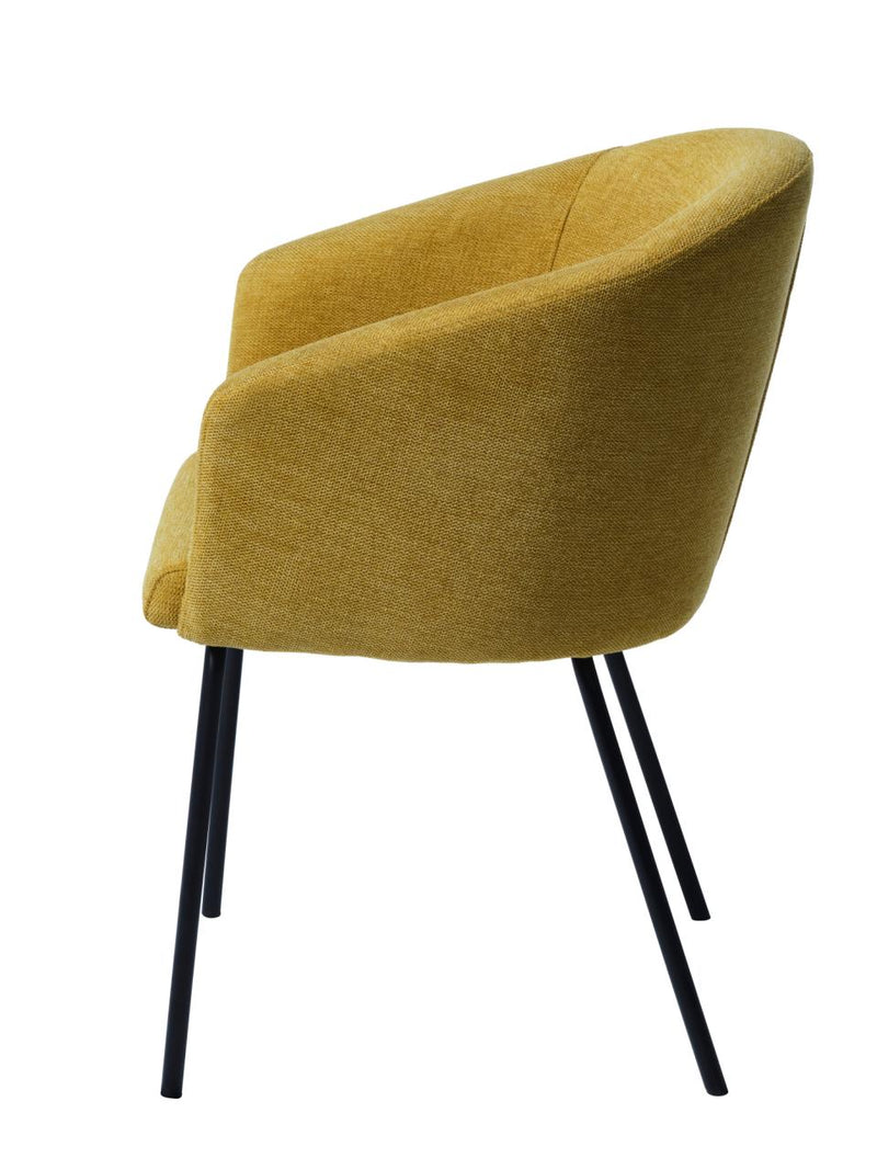 Easton Spisebordsstol, Sennepsgul, 57x59x80 cm, Sæt af 2