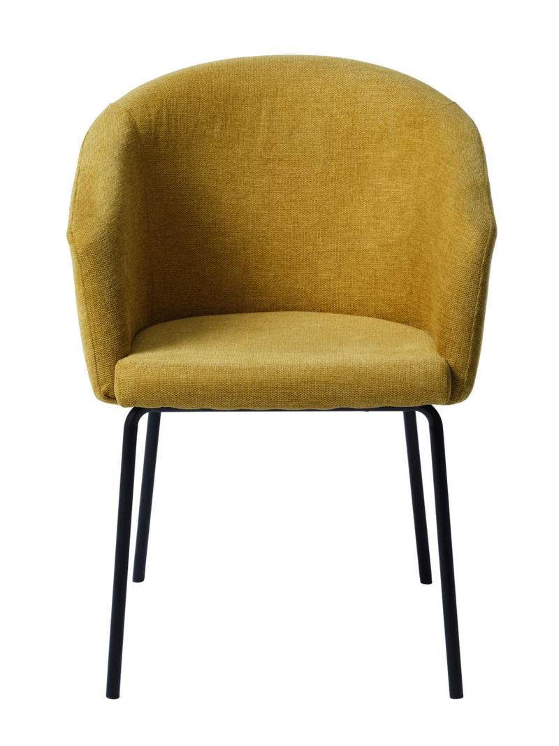 Easton Spisebordsstol, Sennepsgul, 57x59x80 cm, Sæt af 2