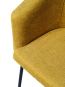 Easton Spisebordsstol, Sennepsgul, 57x59x80 cm, Sæt af 2