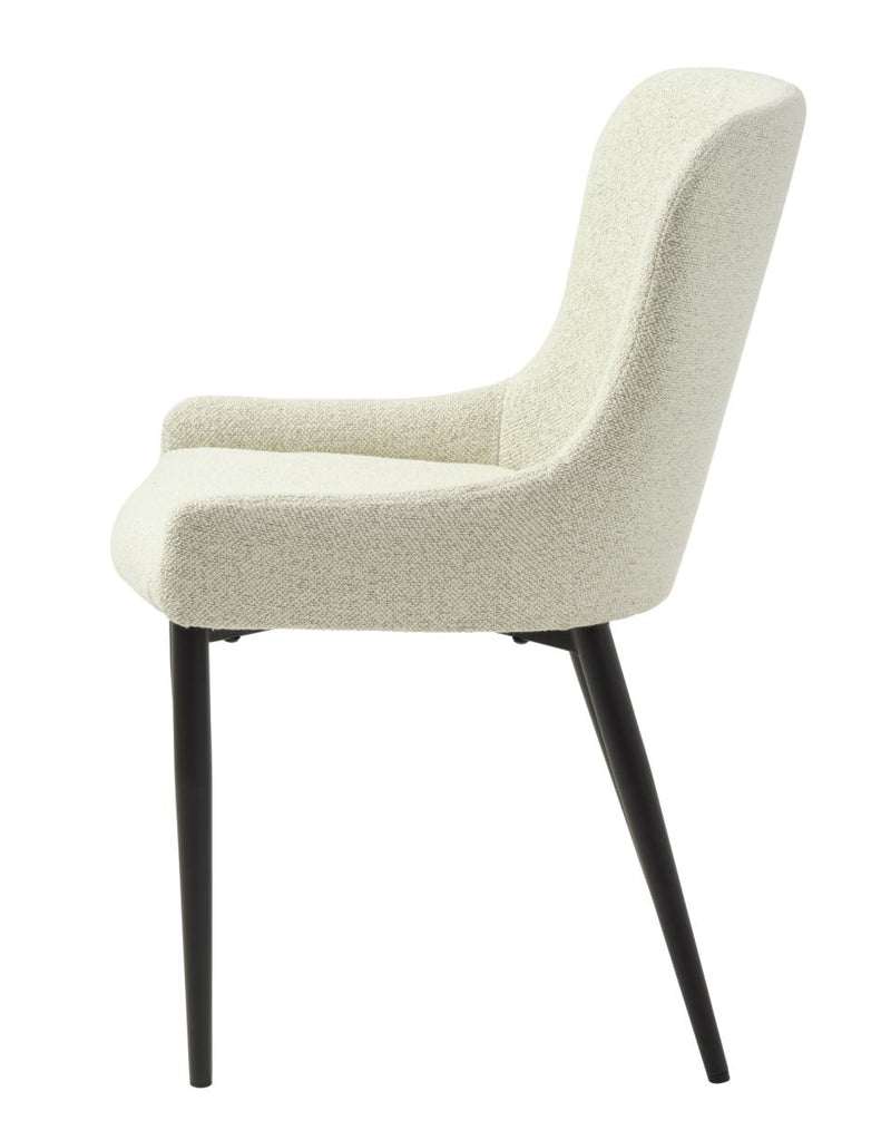 Ontario Spisebordsstol Offwhite Bouclé, 52x60x82 cm, Sæt af 2