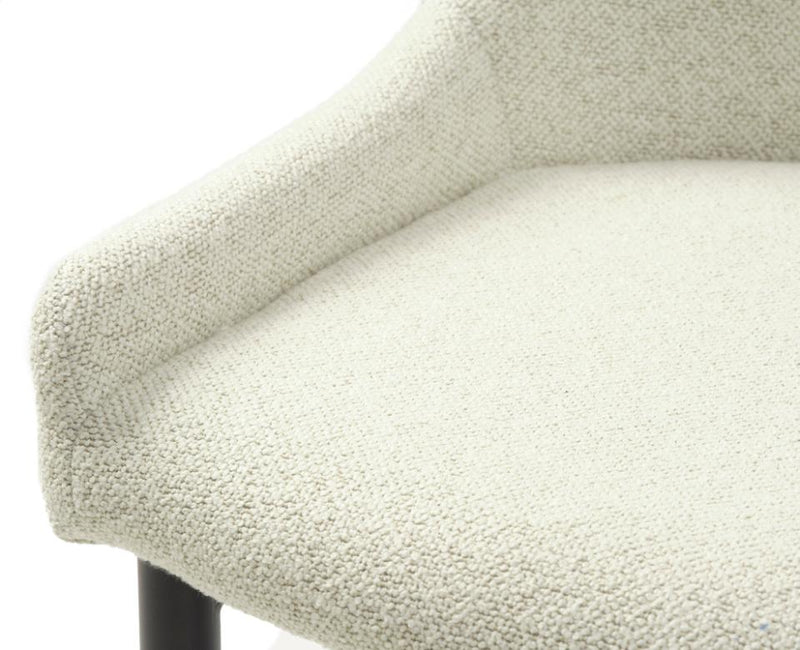 Ontario Spisebordsstol Offwhite Bouclé, 52x60x82 cm, Sæt af 2