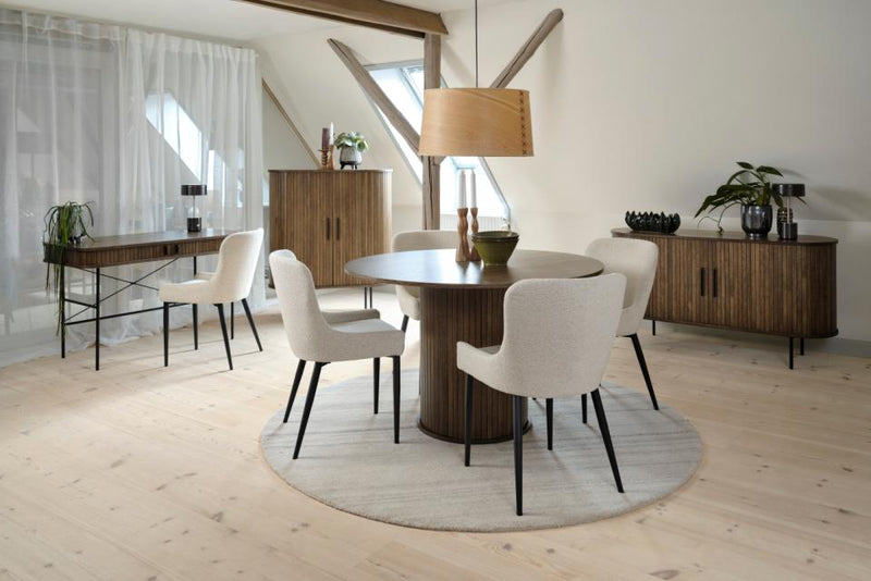 Ontario Spisebordsstol Offwhite Bouclé, 52x60x82 cm, Sæt af 2