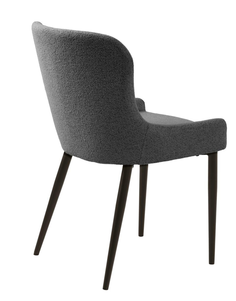 Ontario Spisebordsstol Mørkegrå Bouclé, 52x60x82 cm, Sæt af 2