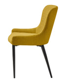 Ontario Spisebordsstol, Sennepsgul Bouclé, 52x60x82 cm, Sæt af 2