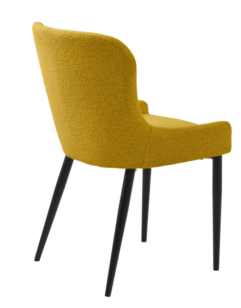 Ontario Spisebordsstol, Sennepsgul Bouclé, 52x60x82 cm, Sæt af 2