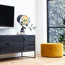 SARA PUF LOW 36xO60 CM VELVET OCHRE