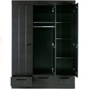 CONNECT 3-DOORS DRAWER - STRIP DOORS BLACK [fsc]