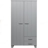 DENNIS WARDROBE WITH DRAWERS PINE CONCRETE GREY [fsc]