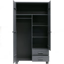 DENNIS WARDROBE WITH DRAWERS PINE CONCRETE GREY [fsc]