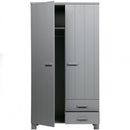 DENNIS WARDROBE WITH DRAWERS PINE CONCRETE GREY [fsc]